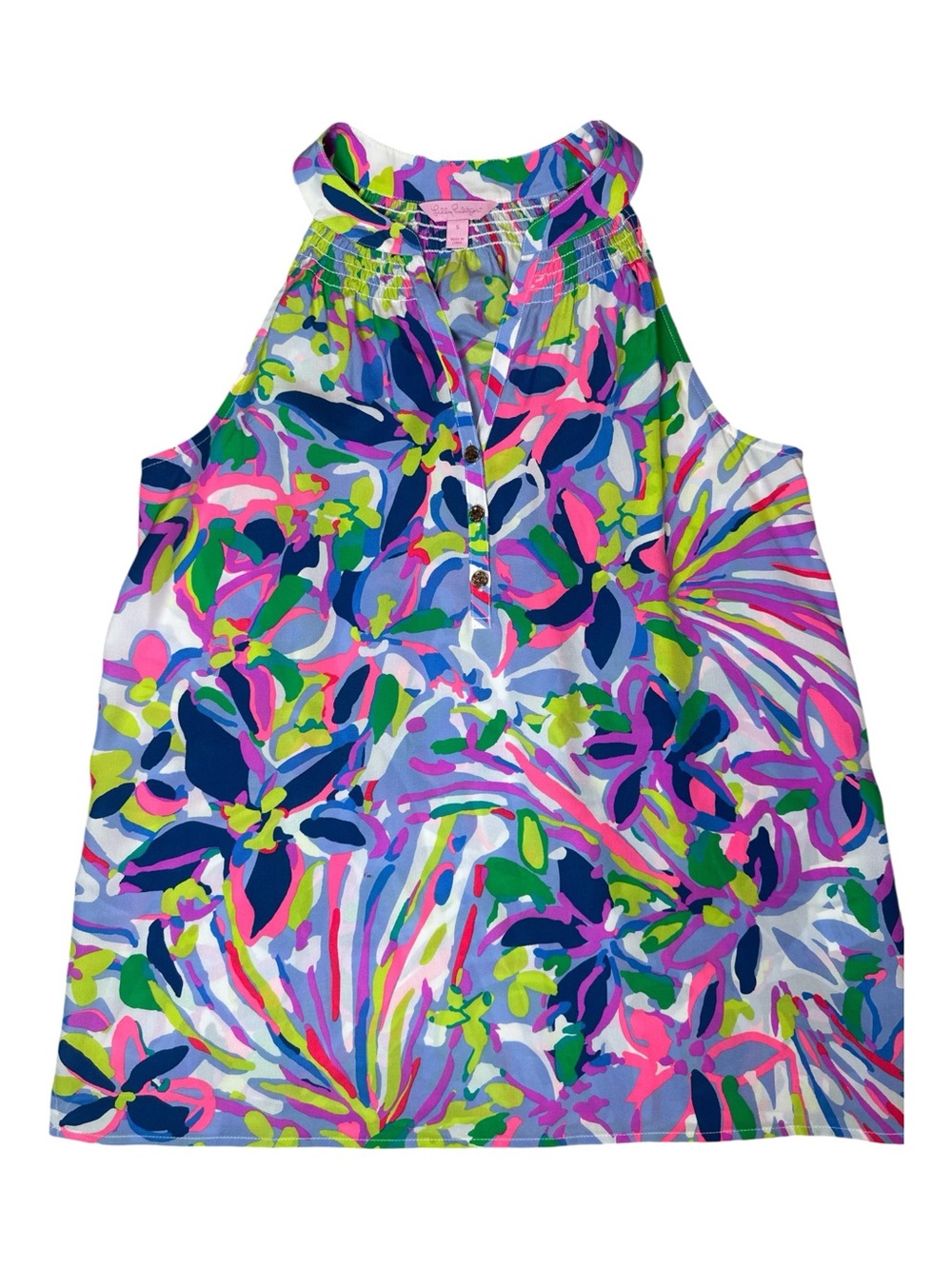 Lily Pulitzer Halter Style Blouse Multi Colored Size Small